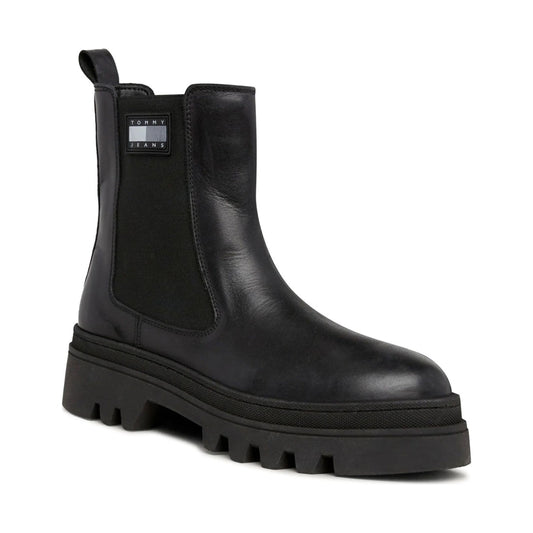 Tommy Jeans womens black fashion chelsea booties | Vilbury London