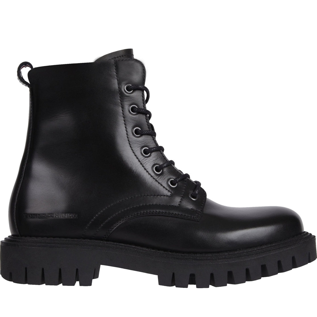 Tommy Hilfiger mens black premium casual chunky boot | Vilbury London