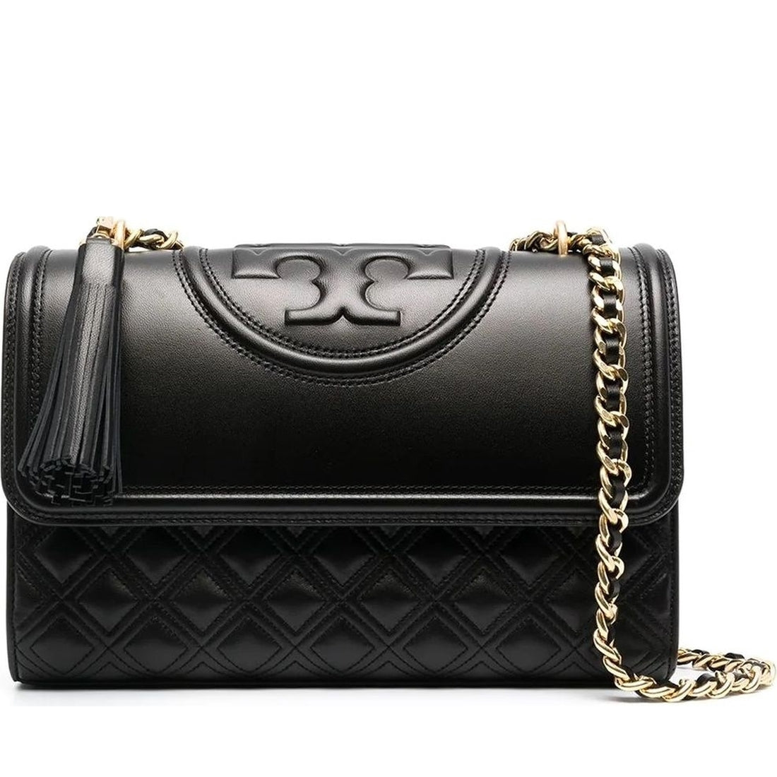 Tory Burch womens black fleming shoulder bag | Vilbury London
