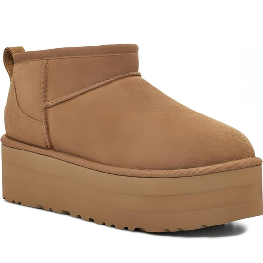 UGG womens chestnut classic ultra mini booties | Vilbury London