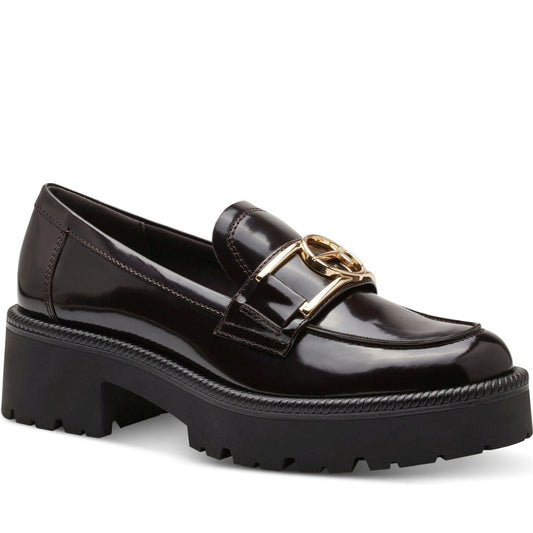 Tamaris womens mocca elegant closed loafers | Vilbury London