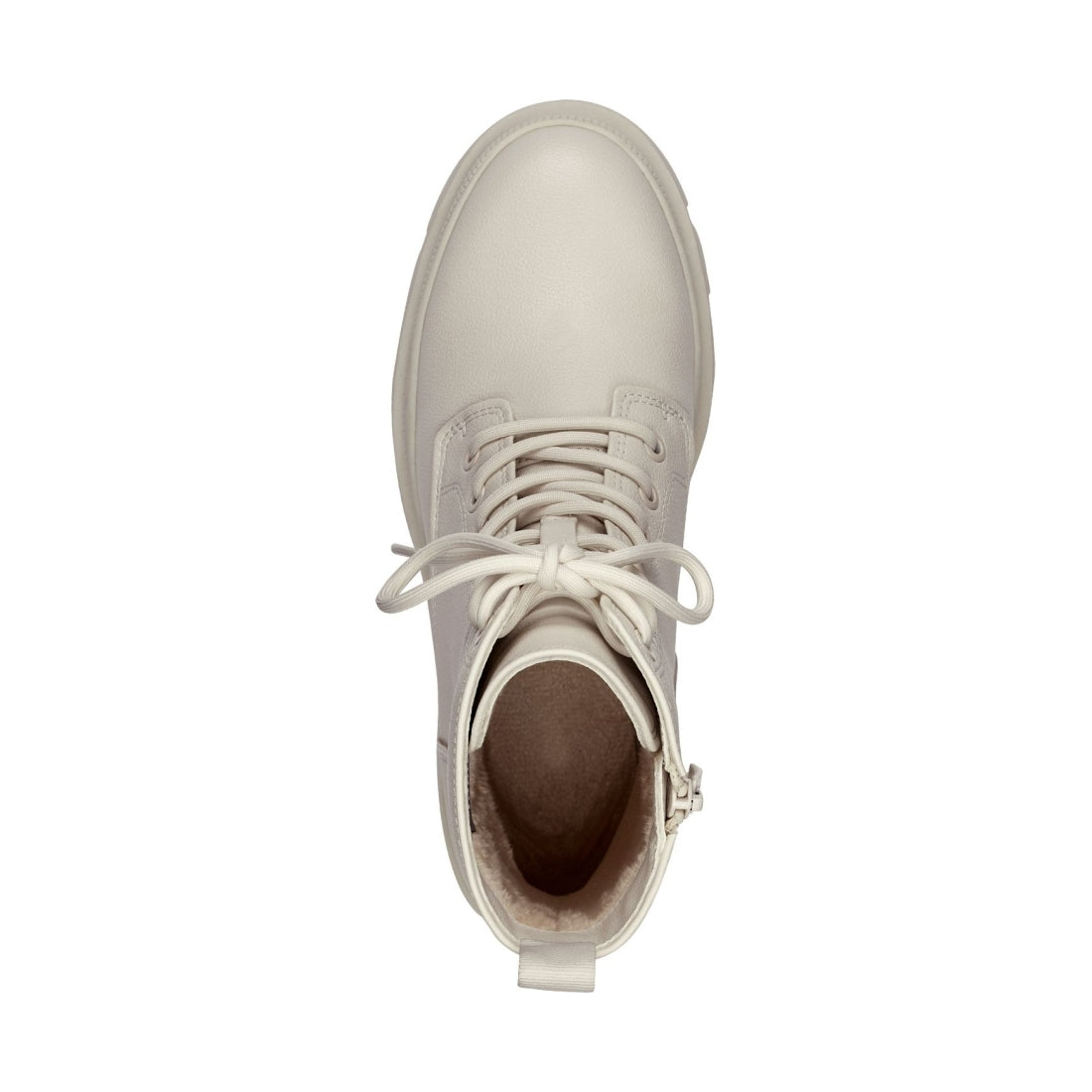 Tamaris womens white casual closed booties | Vilbury London