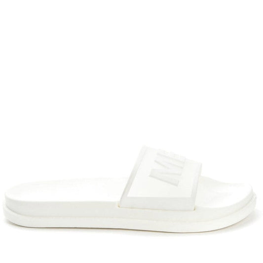 Keddo Womens white casual open slippers | Vilbury London