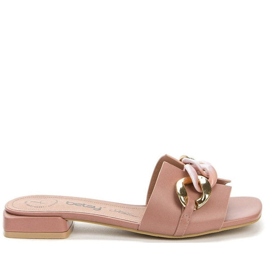 Betsy Womens pink casual open slippers | Vilbury London
