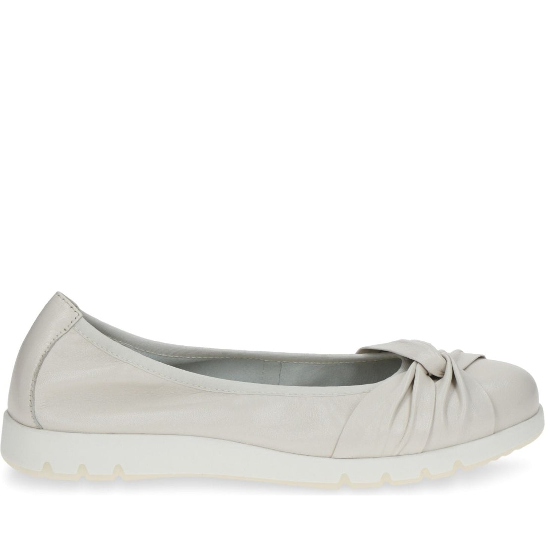 Caprice womens offwhite soft casual closed ballerinas | Vilbury London