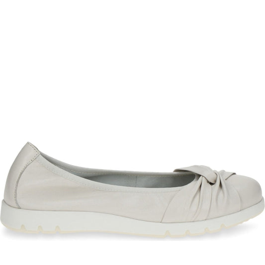 Caprice womens offwhite soft casual closed ballerinas | Vilbury London