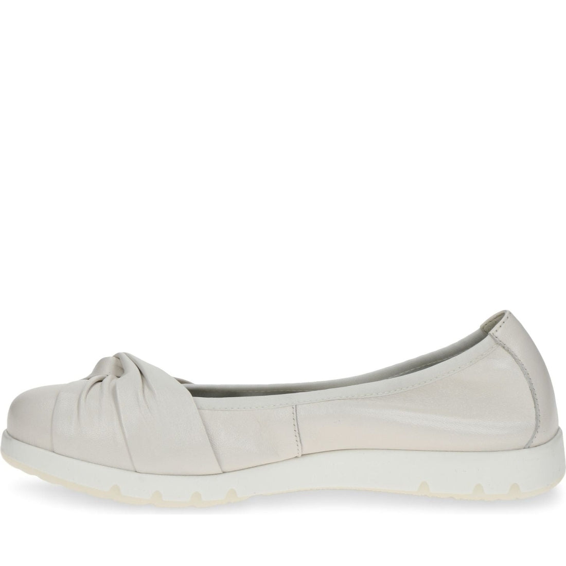 Caprice womens offwhite soft casual closed ballerinas | Vilbury London