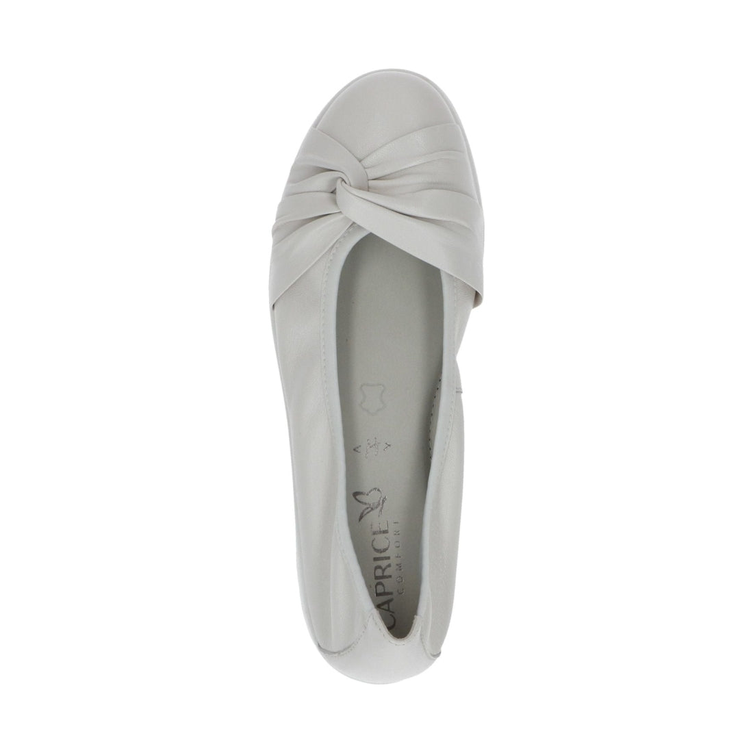Caprice womens offwhite soft casual closed ballerinas | Vilbury London