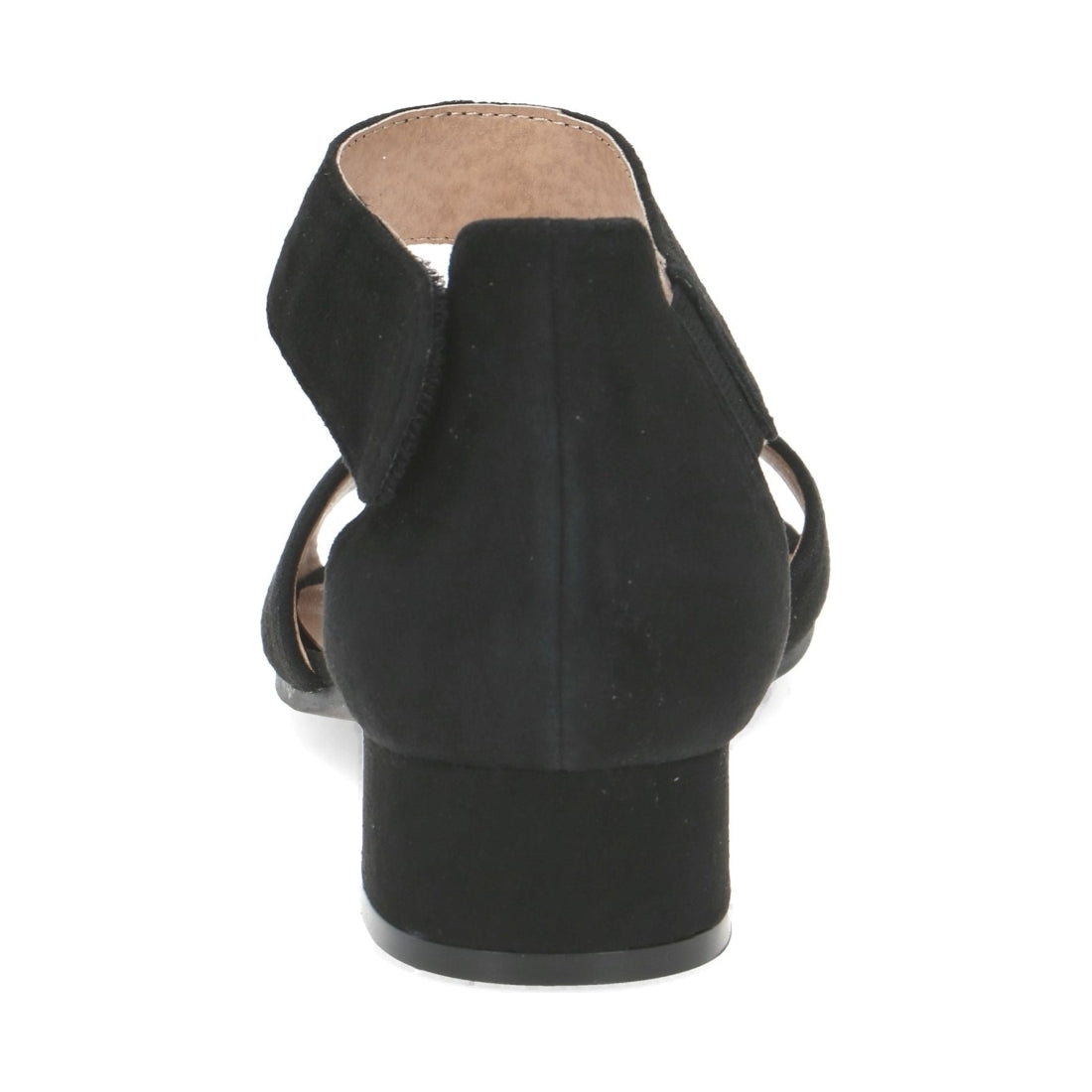 Caprice womens black suede elegant open sandals | Vilbury London