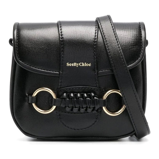 See By Chloe womens black saddie satchel bag | Vilbury London
