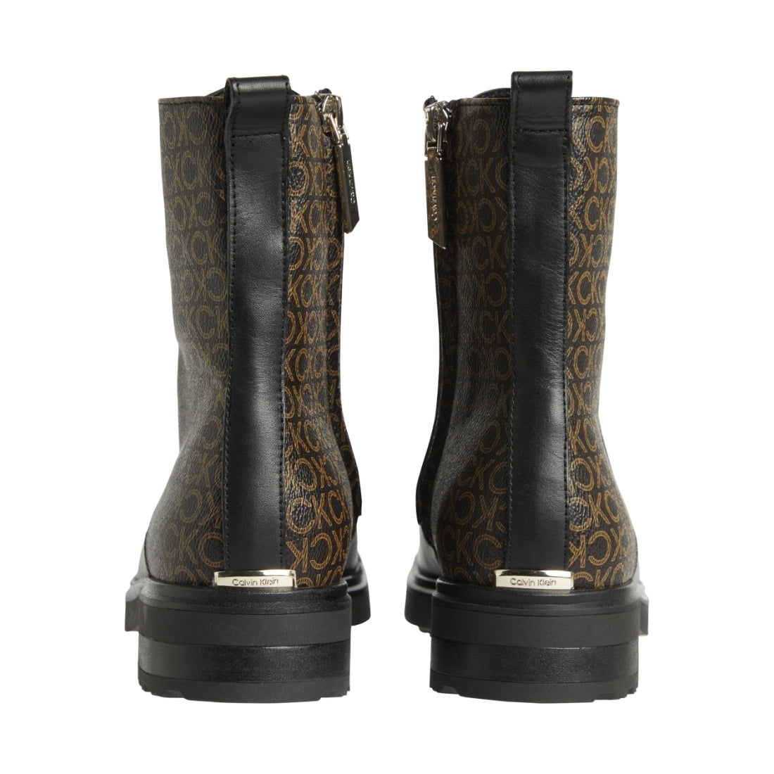Calvin Klein womens Black Brown Mono cleat biker boot - mix | Vilbury London