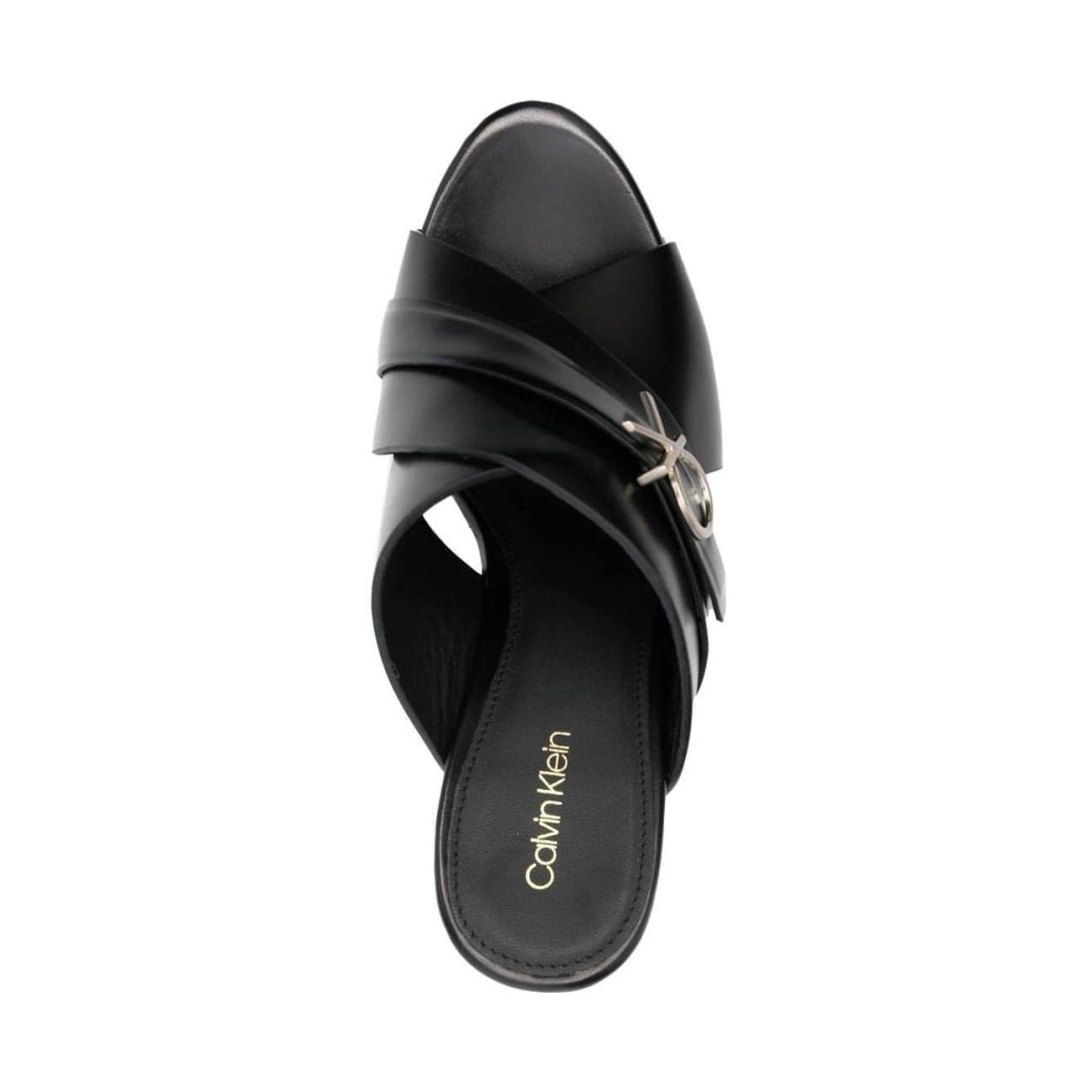 CALVIN KLEIN womens black x slide sandal 85 w/hw | Vilbury London