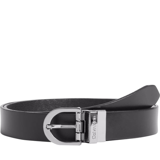 Calvin Klein womens Black ck must rd buckle rev 2.5 belt | Vilbury London