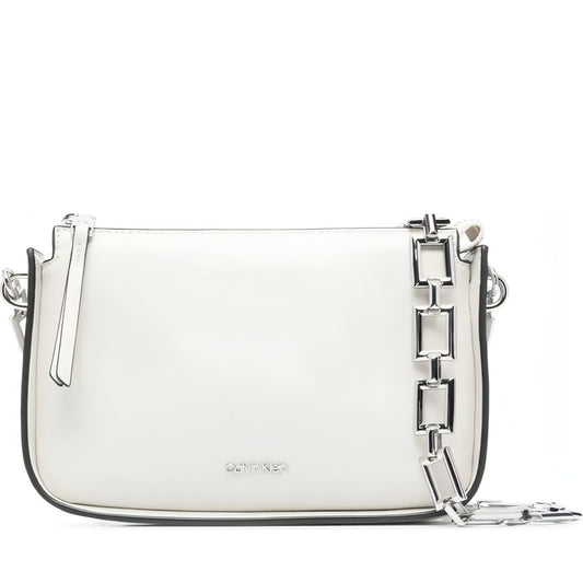 Calvin Klein womens dark ecru archival chain crossbody xs | Vilbury London