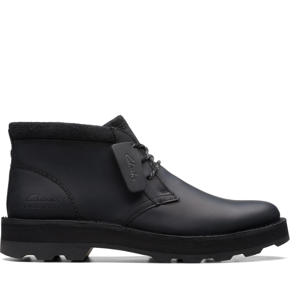 Clarks mens Black corston db wp booties | Vilbury London