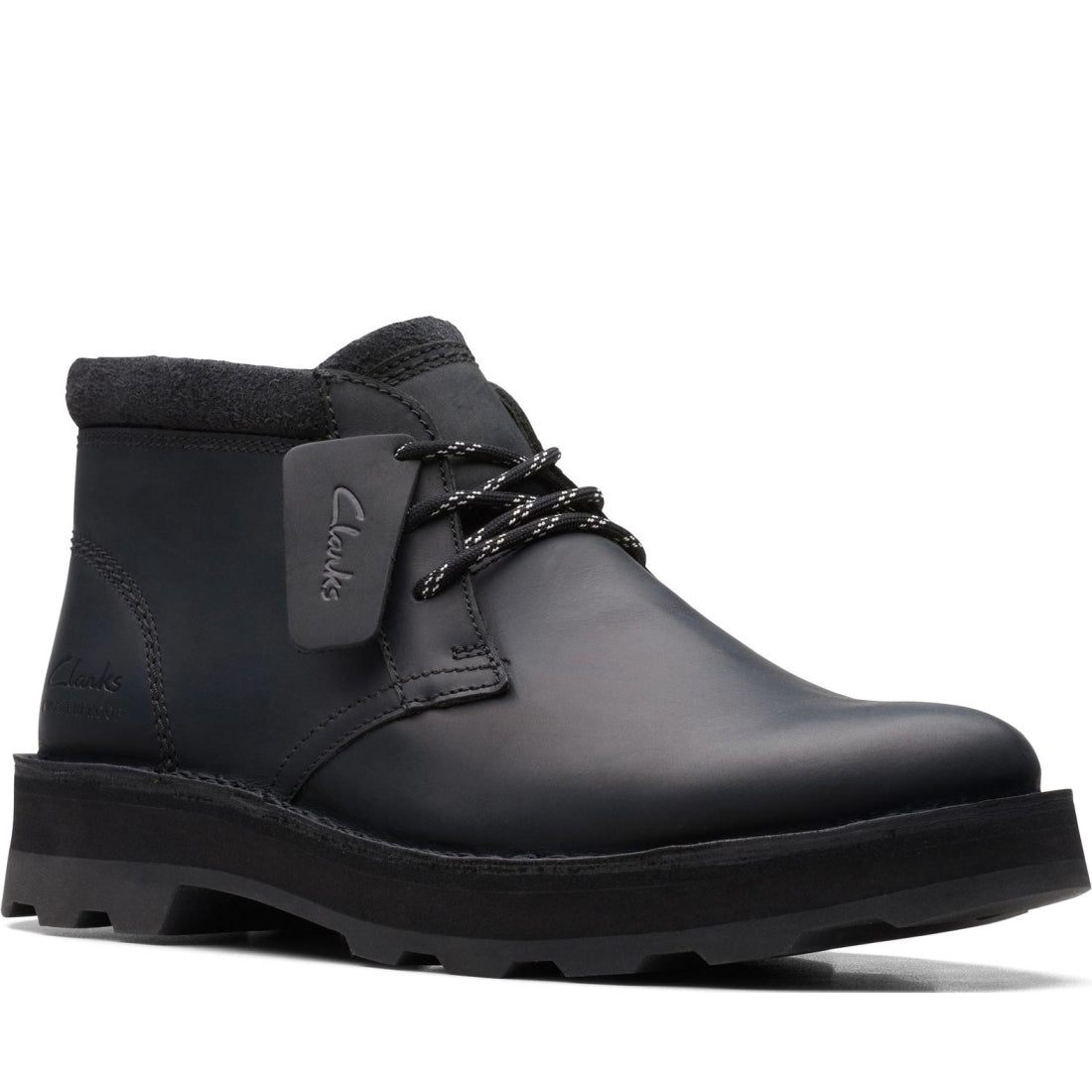 Clarks mens Black corston db wp booties | Vilbury London