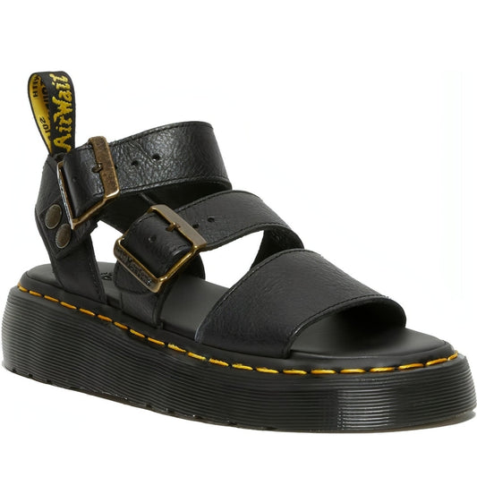 Dr. Martens womens black gryphon quad pisa sandals | Vilbury London