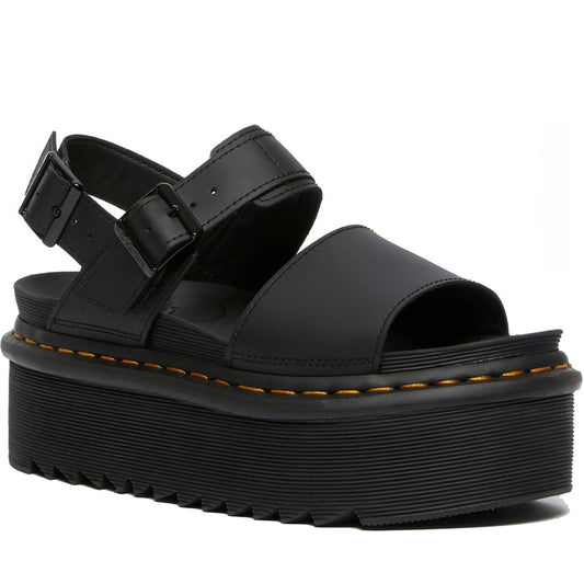 Dr. Martens womens black voss quad hydro sandals | Vilbury London