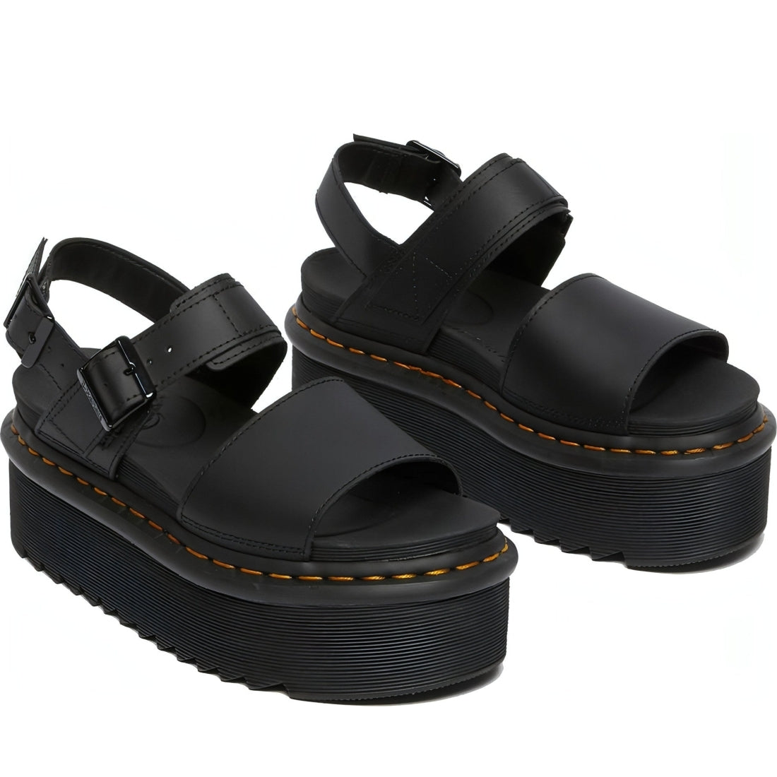 Dr. Martens womens black voss quad hydro sandals | Vilbury London