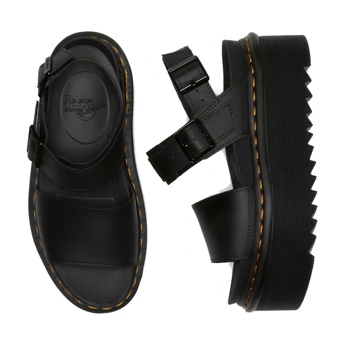Dr. Martens womens black voss quad hydro sandals | Vilbury London