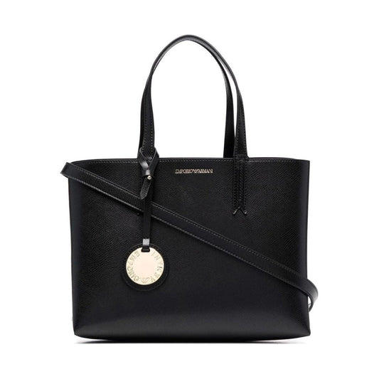 Emporio Armani womens nero, nero shopping bag | Vilbury London