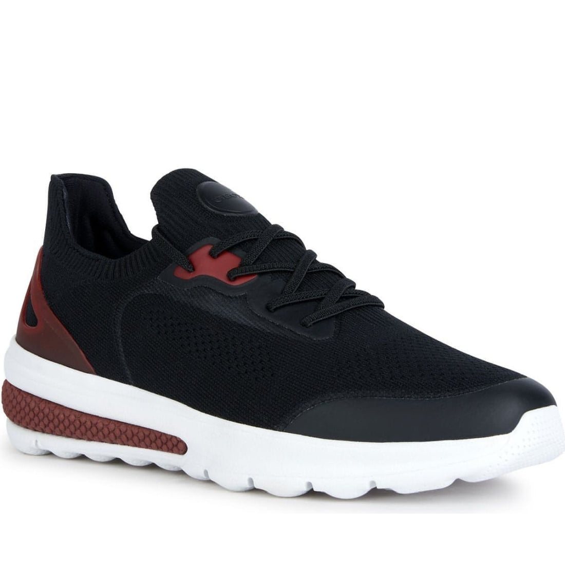 Geox mens black, red spherica sport shoes | Vilbury London