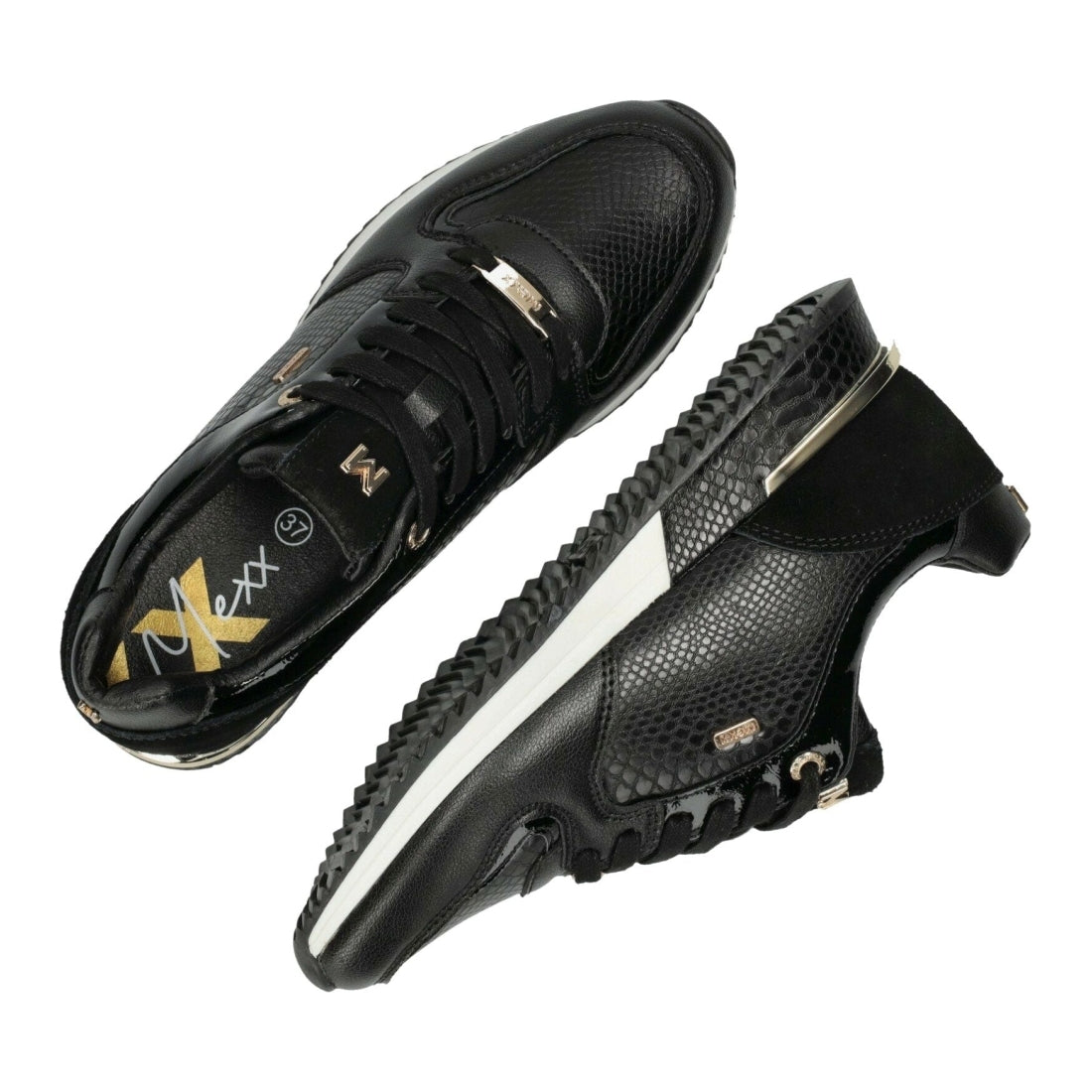 Mexx womens black fleur sport shoe | Vilbury London