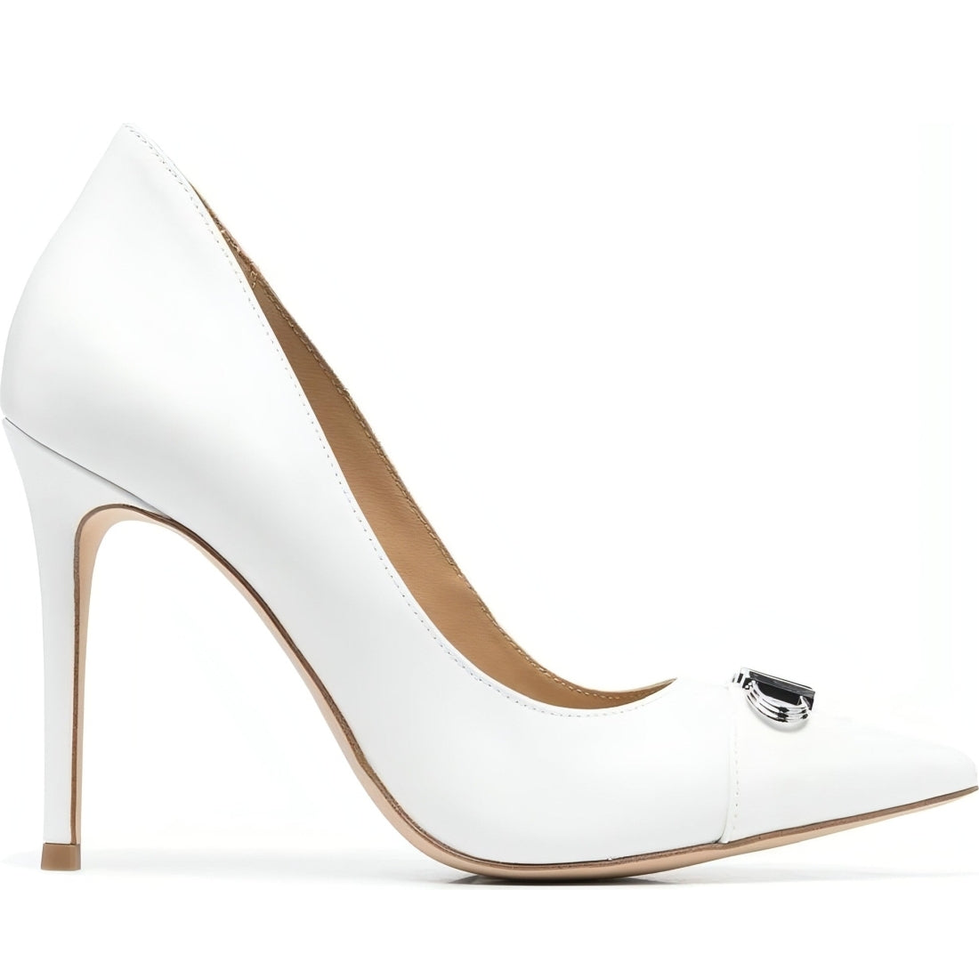 Michael Kors womens optic white parker leather pump | Vilbury London