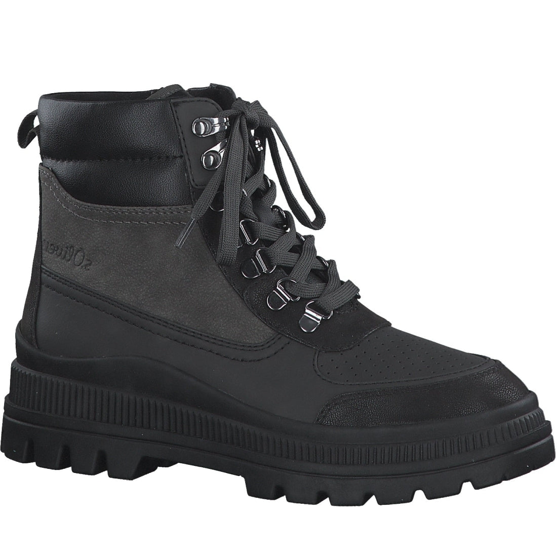 s.Oliver womens black casual closed booties | Vilbury London