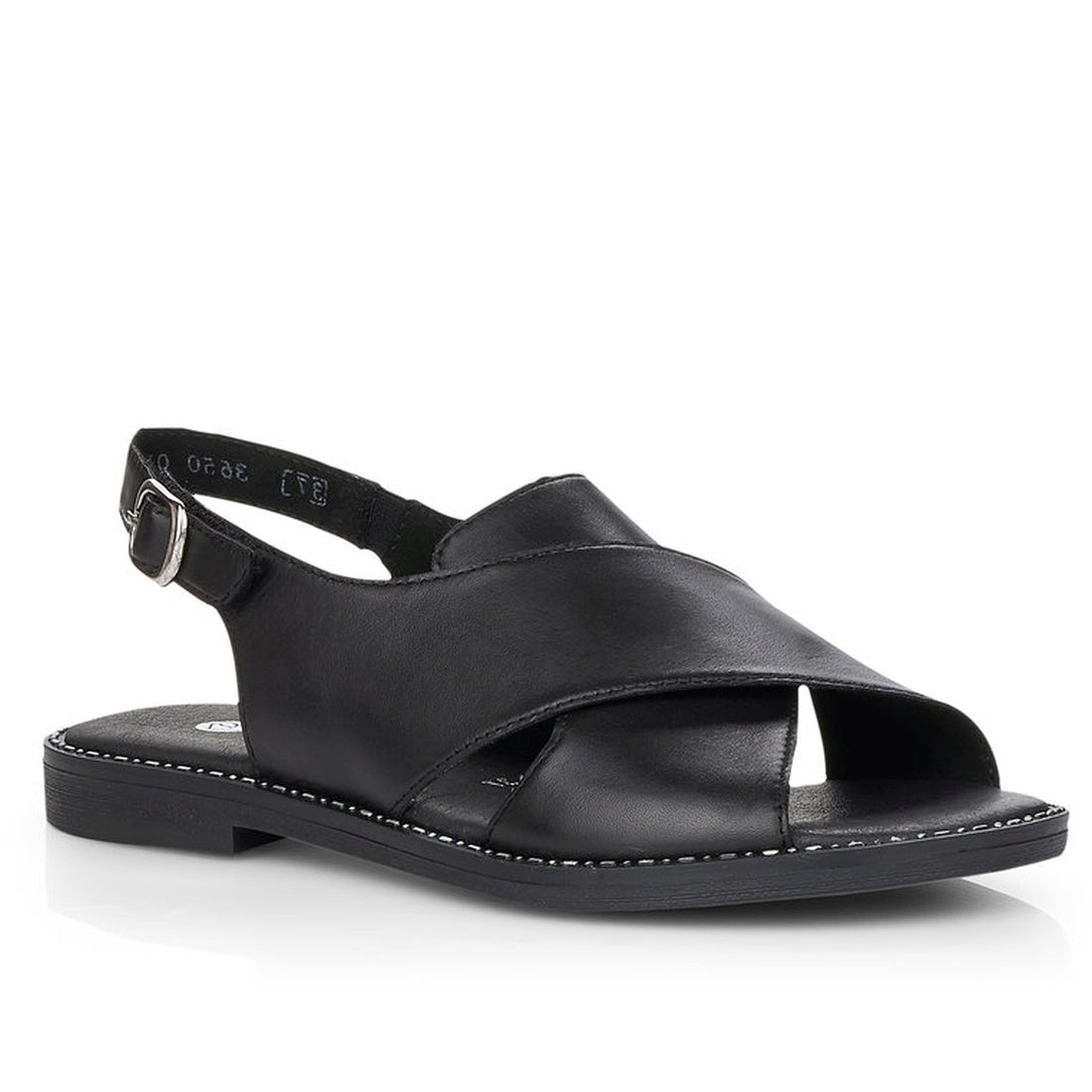 Remonte Womens black casual open sandals | Vilbury London
