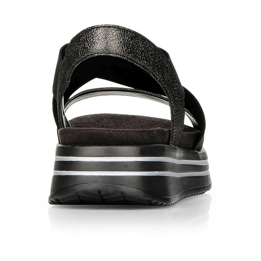 Remonte Womens nero casual open sandals | Vilbury London