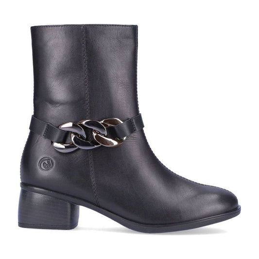 Remonte womens black casual closed booties | Vilbury London