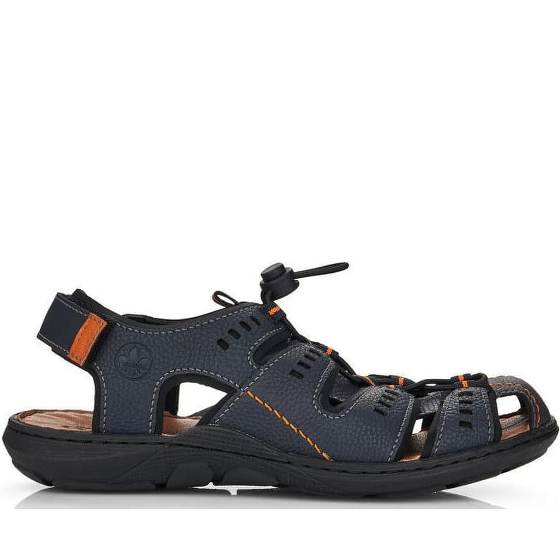 Rieker mens blue casual part-open sandals | Vilbury London