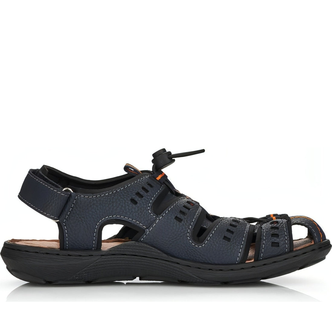 Rieker mens blue casual part-open sandals | Vilbury London