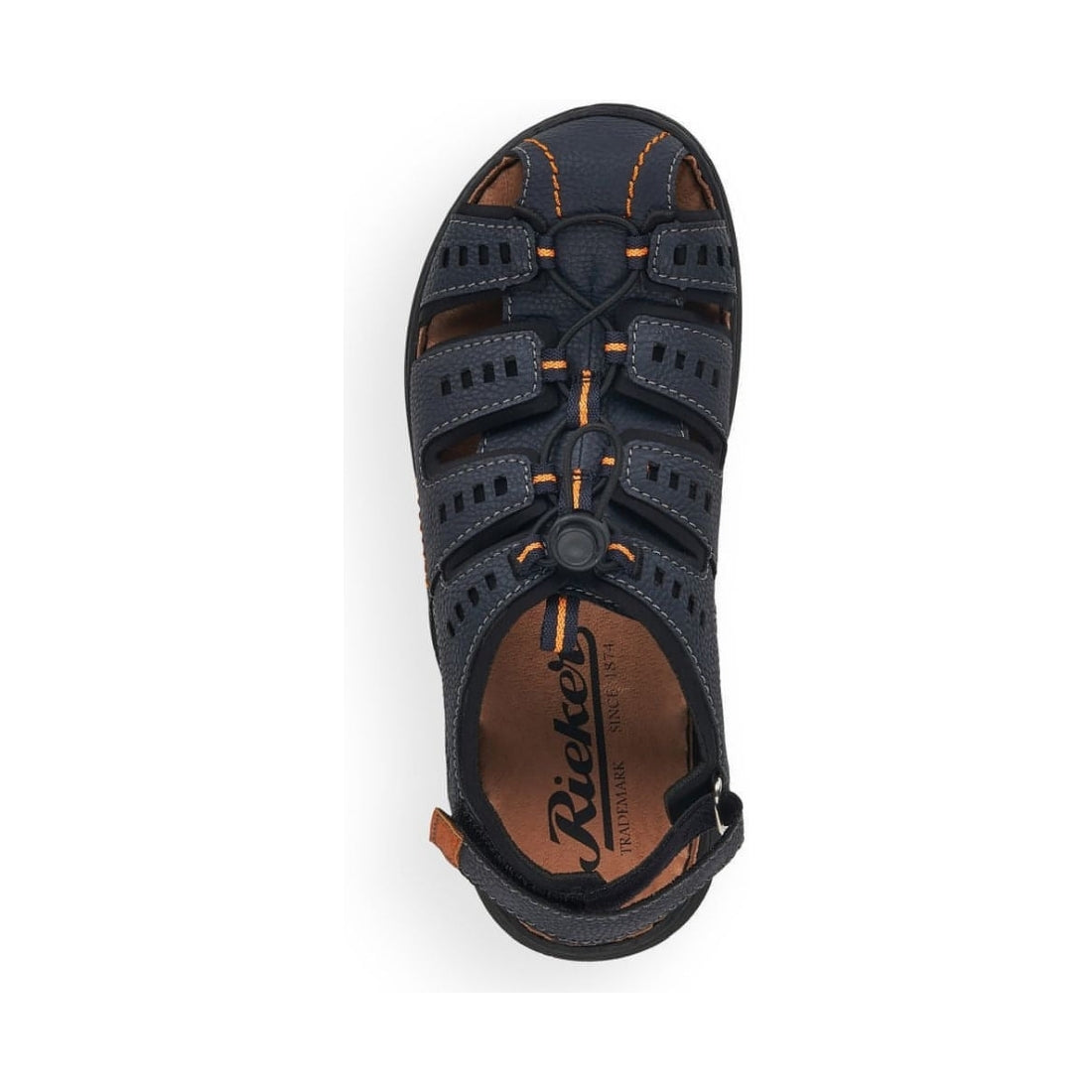 Rieker mens blue casual part-open sandals | Vilbury London