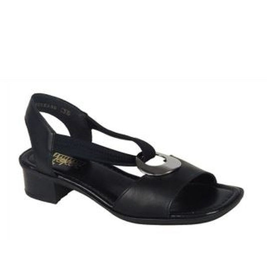 Rieker Womens black casual open sandals | Vilbury London