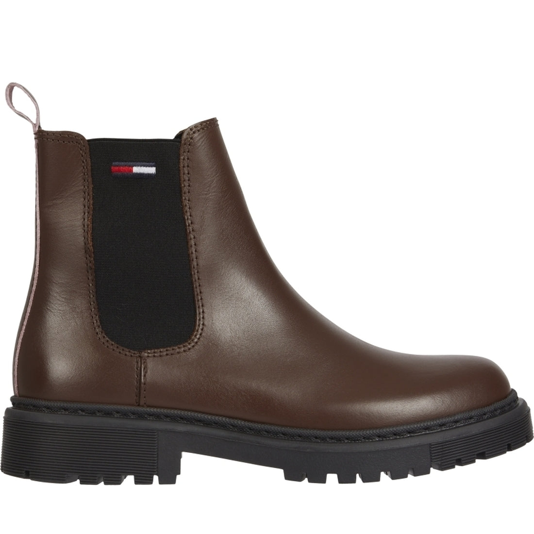 Tommy Jeans womens Truffle Brown flat chelsea booties | Vilbury London