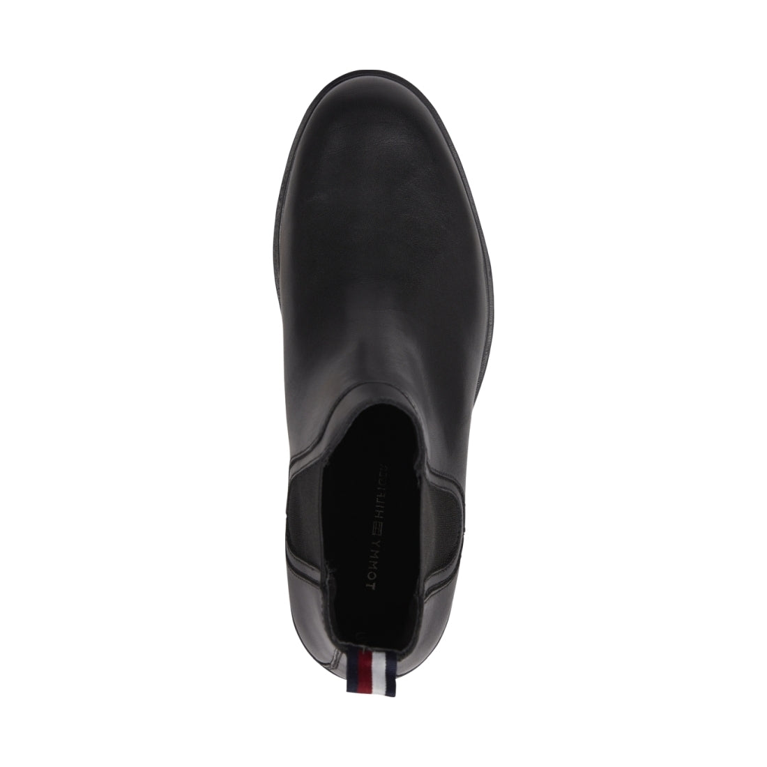 Tommy Hilfiger mens Black rounded chelsea booties | Vilbury London