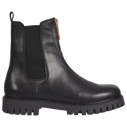 Tommy Hilfiger womens Black zip boot | Vilbury London