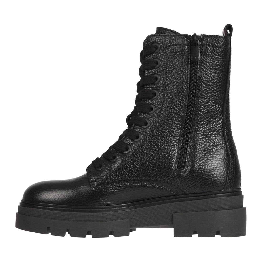 Tommy Hilfiger womens Black mono lace up boot | Vilbury London