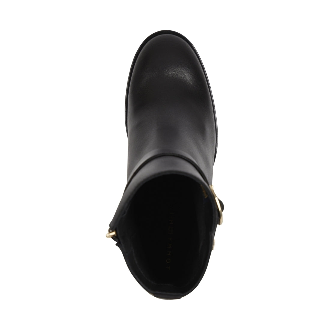 Tommy Hilfiger womens Black belt heeled boot | Vilbury London