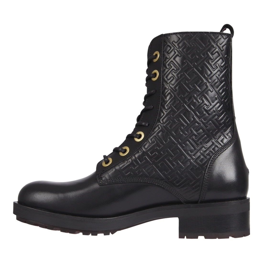 Tommy Hilfiger womens Black thgram biker boot | Vilbury London