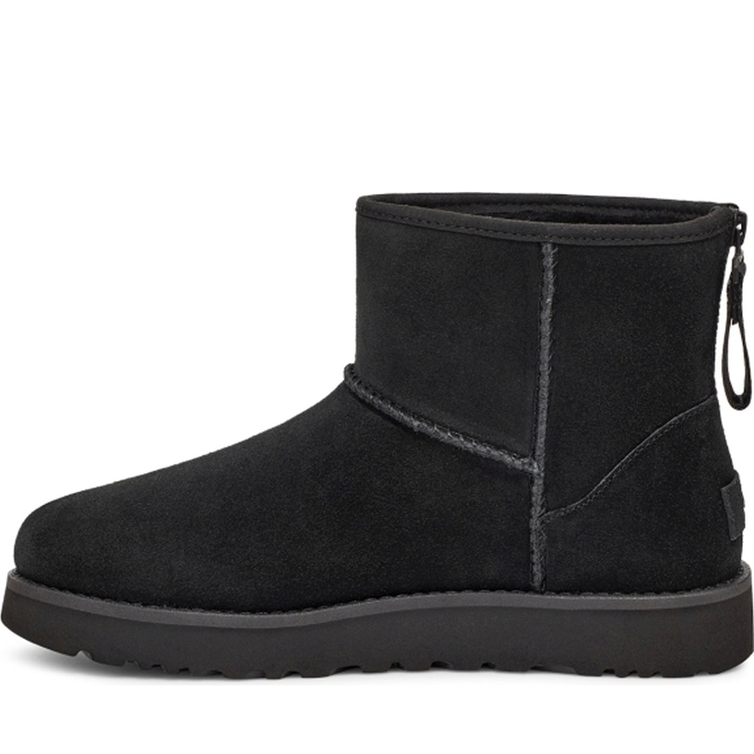 UGG womens Black classic mini logo zip booties | Vilbury London