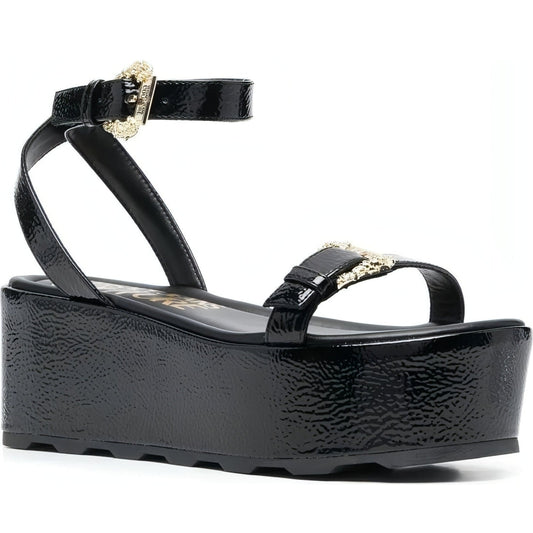 Versace Jeans Couture womens black fondo mallory sandals | Vilbury London