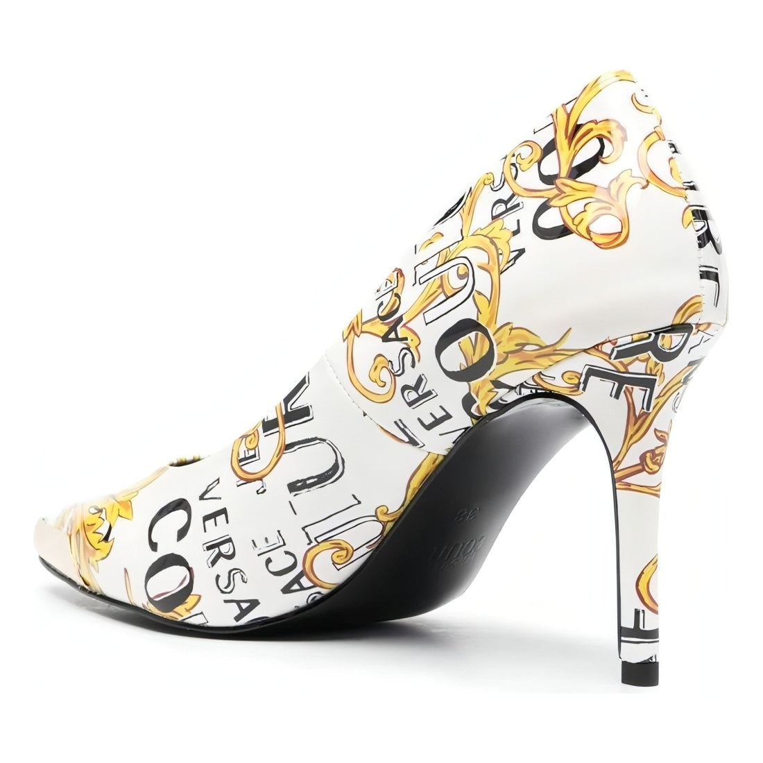 Versace Jeans Couture womens white, gold fondo scarlett shoes | Vilbury London