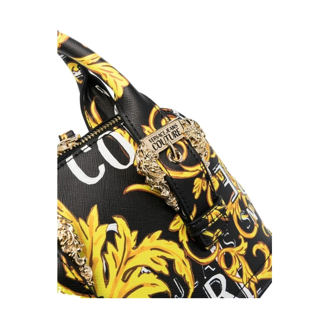 Versace Jeans Couture womens black, gold couture handbag | Vilbury London