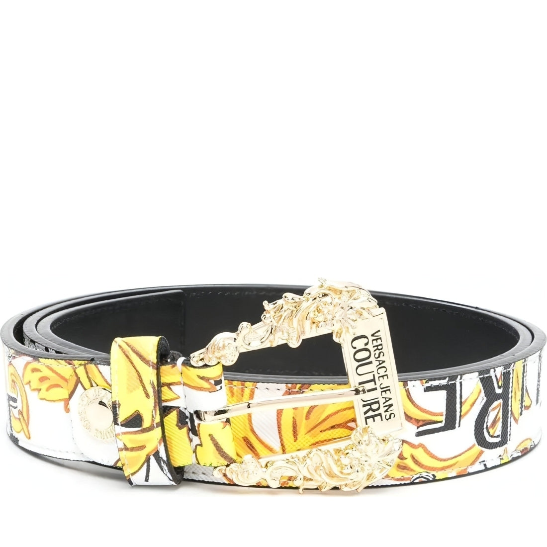 Versace Jeans Couture womens white, gold cintura wom.belt | Vilbury London