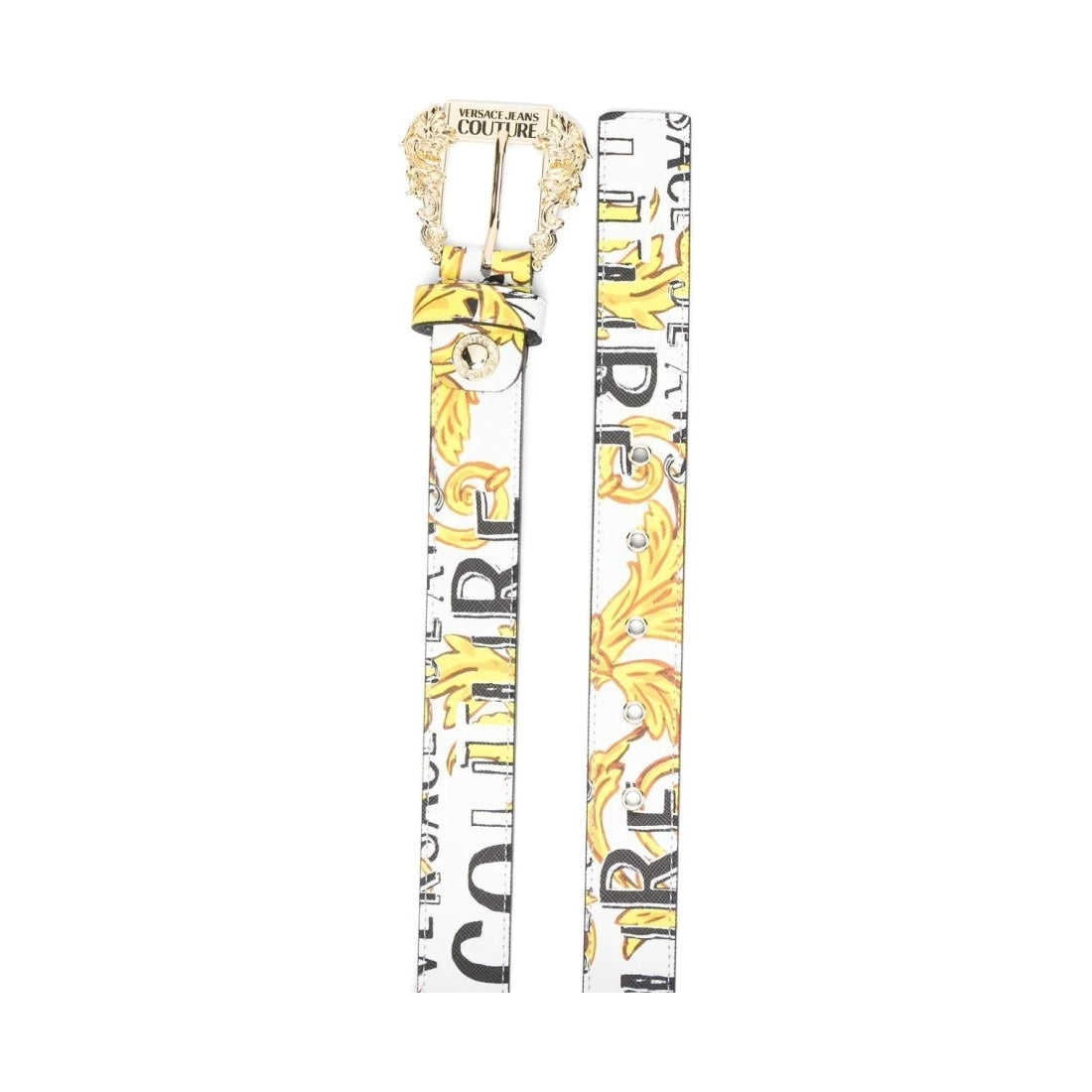 Versace Jeans Couture womens white, gold cintura wom.belt | Vilbury London