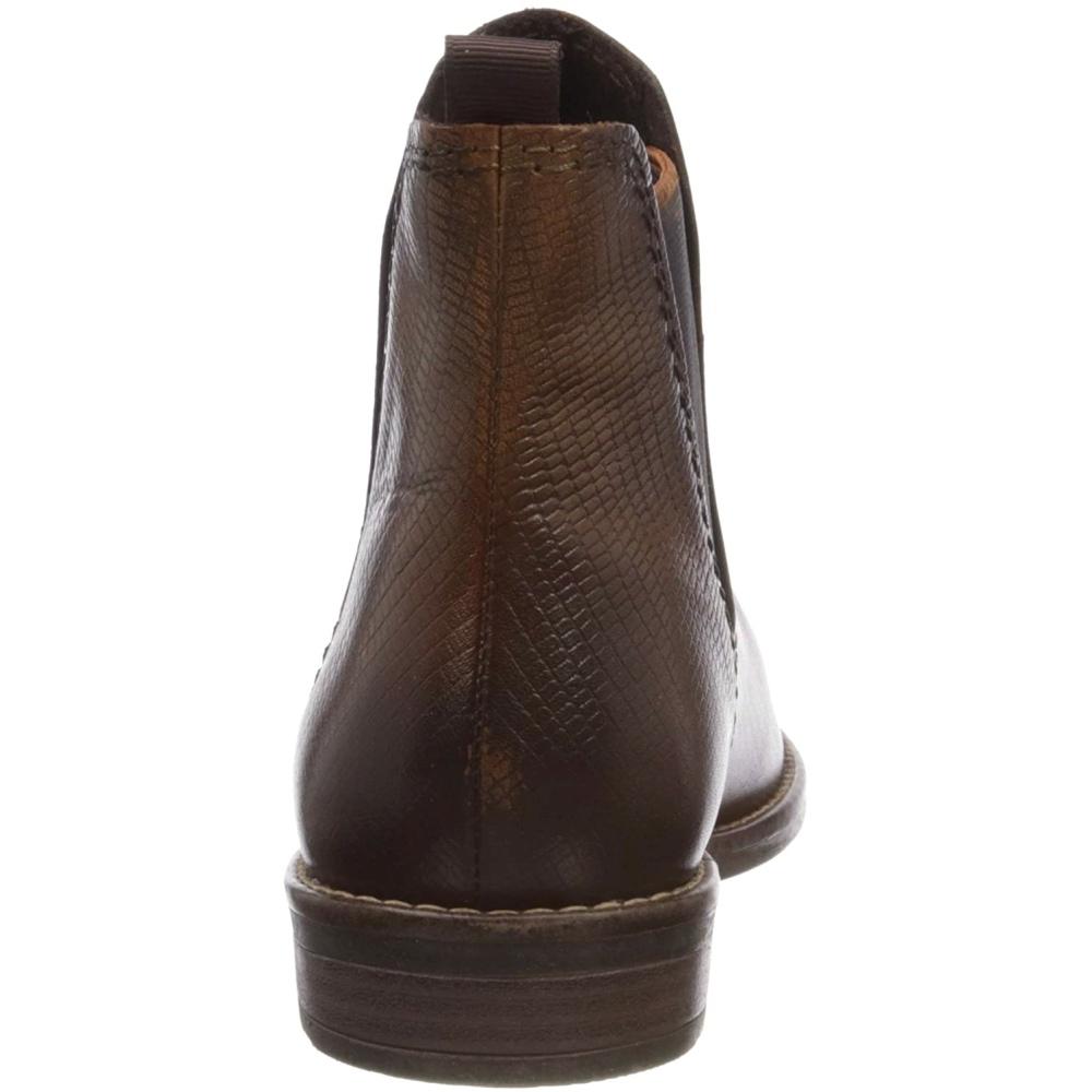 Marco Tozzi Female Brown Booties Low Heels Cognac Lizard 25364-385 | Vilbury London