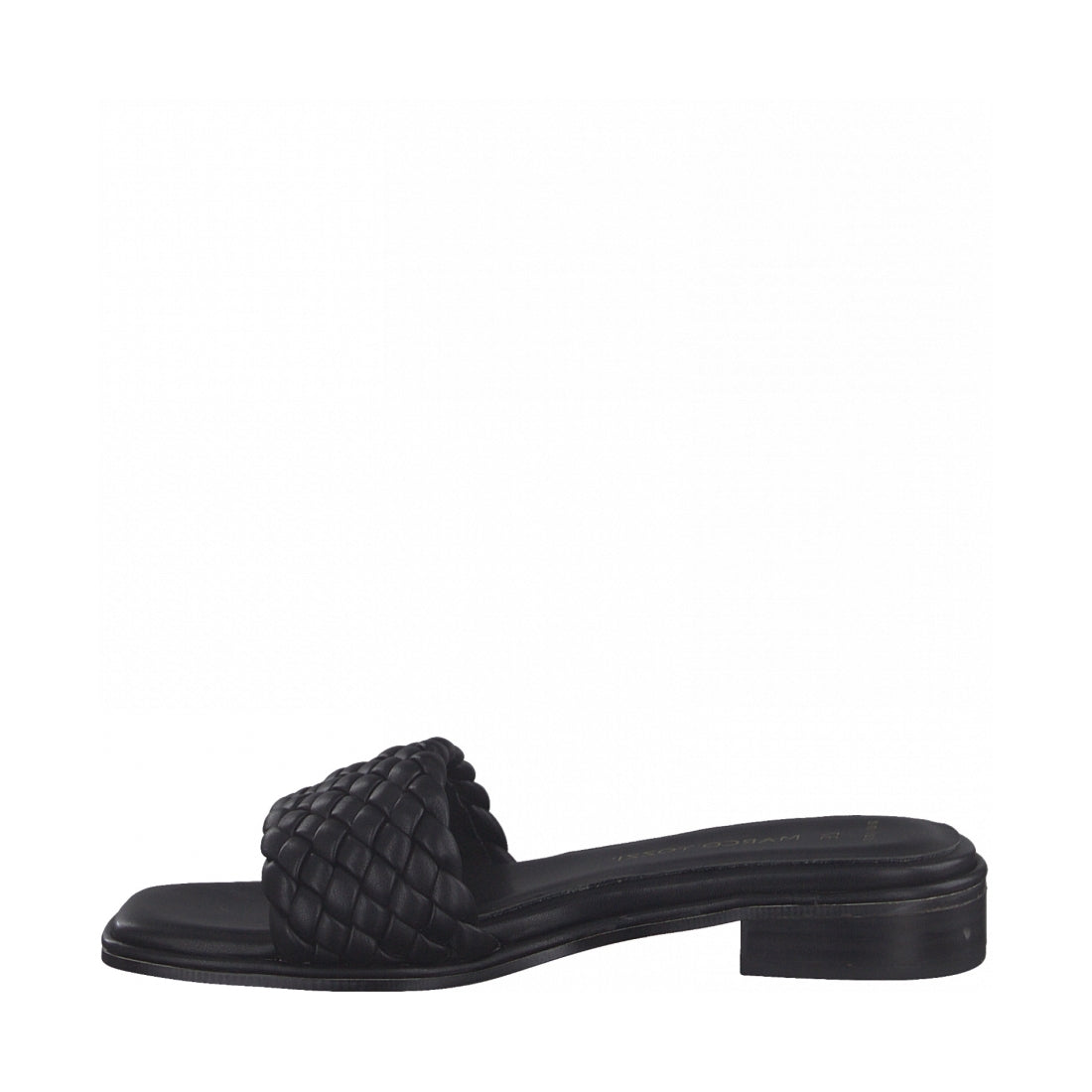Marco Tozzi Womens black casual open slippers | Vilbury London